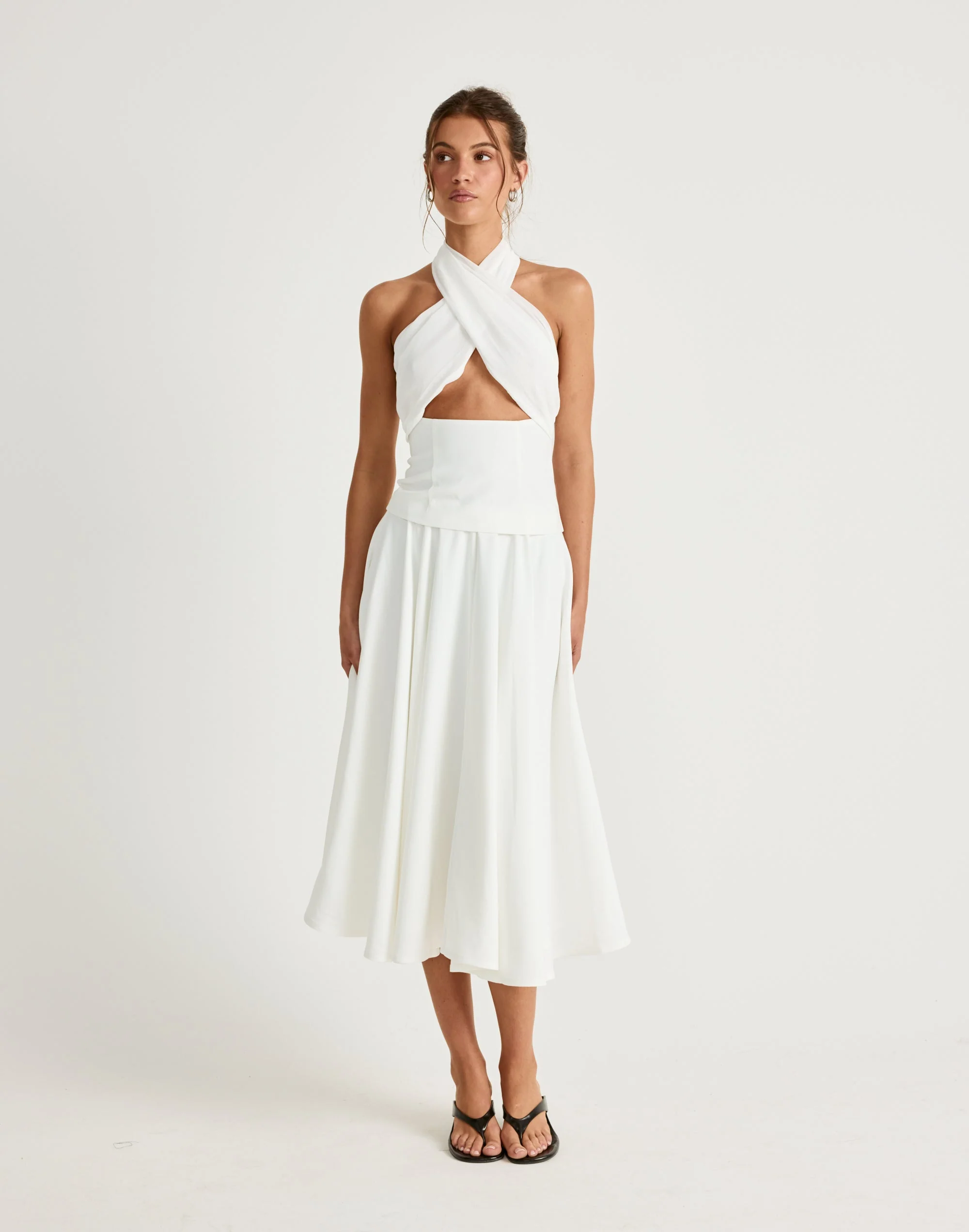 Sara Midi Skirt (Off White)