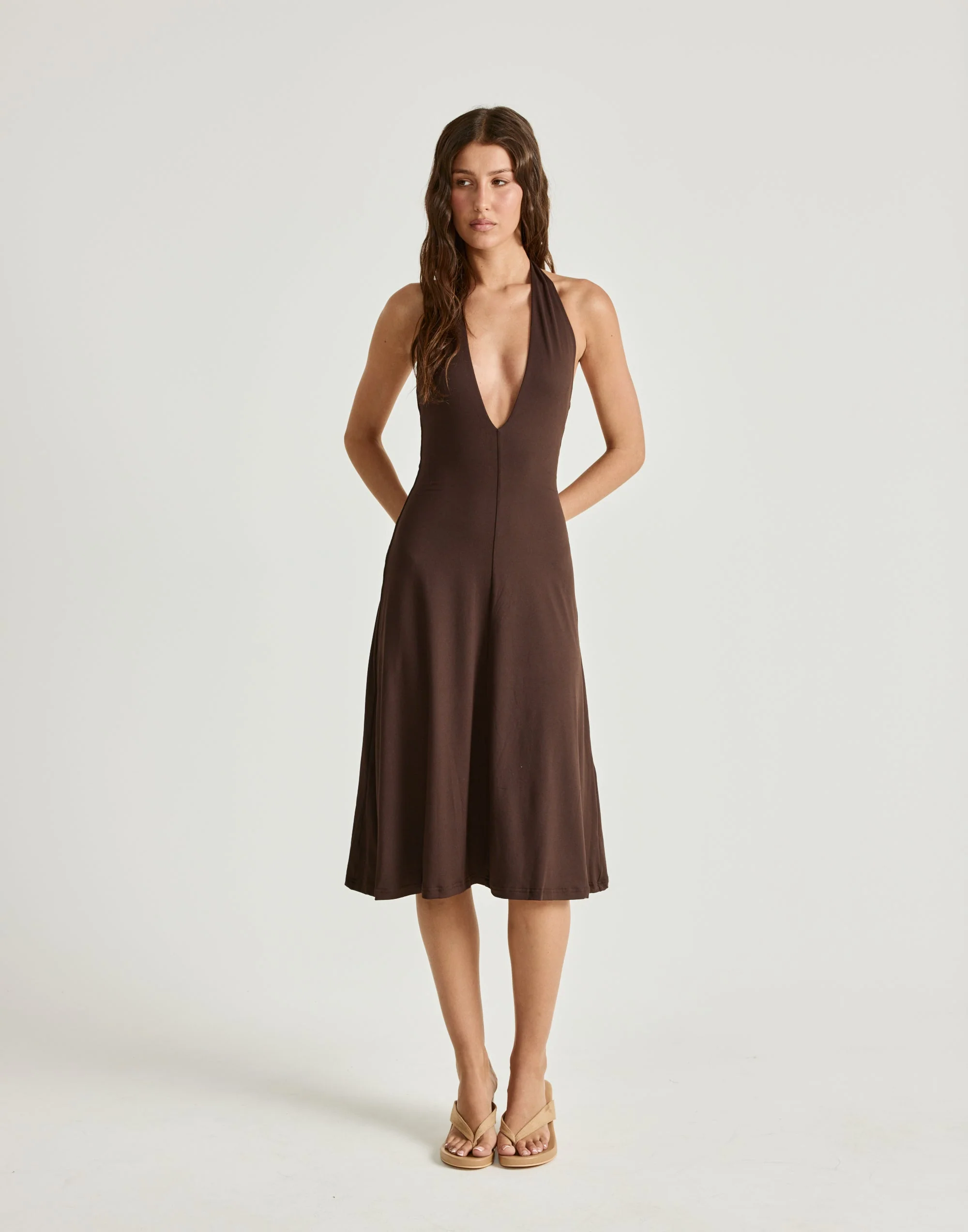 Sable Midi Dress (Chocolate)
