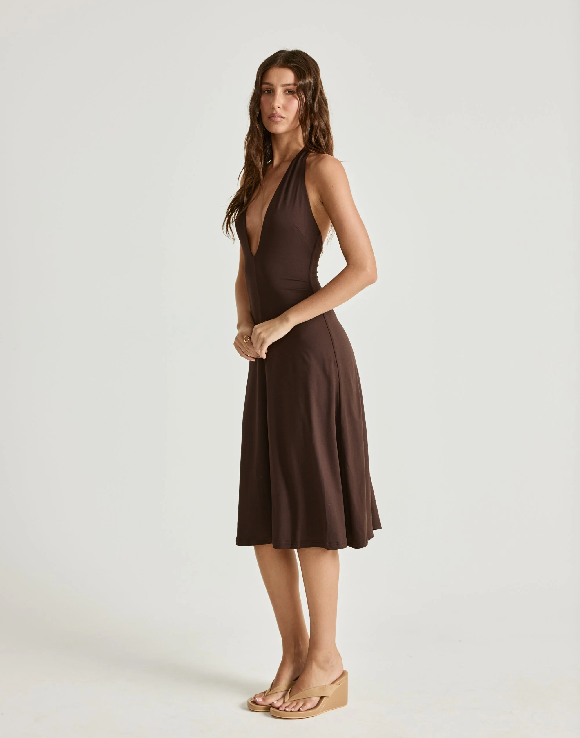 Sable Midi Dress (Chocolate) 5 Sable Midi Dress (Chocolate)