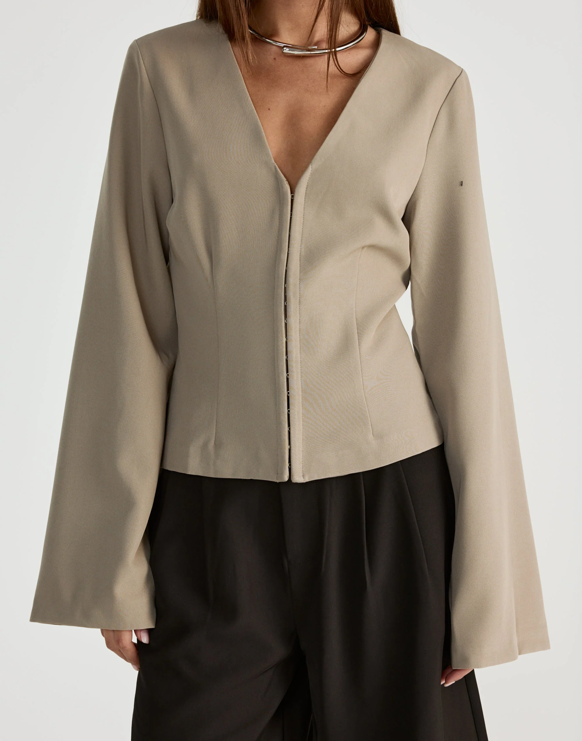 Norinne Long Sleeve Top (Pebble)