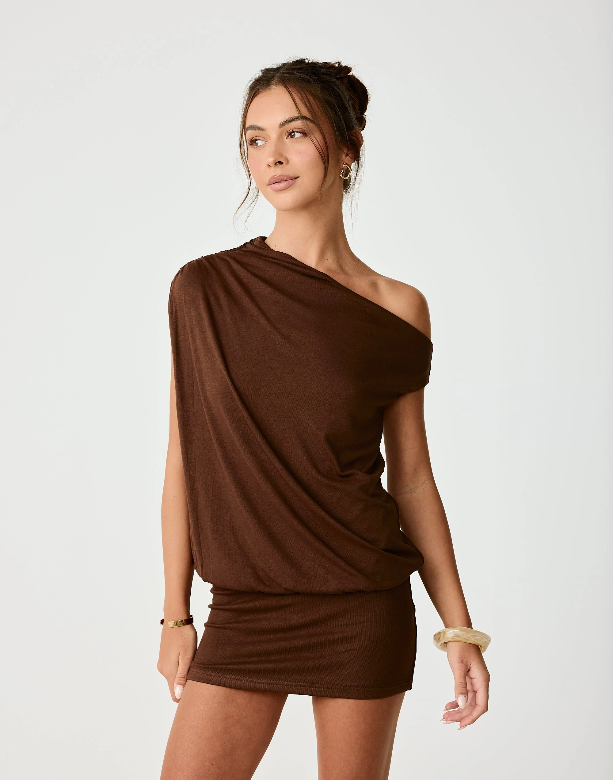 Embry Mini Dress (Chocolate)