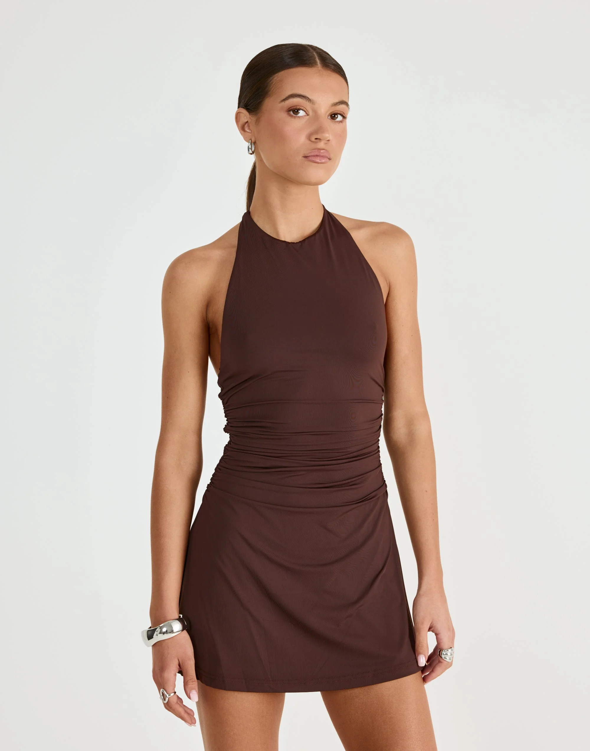 Callista Mini Dress (Chocolate) 5 Callista Mini Dress (Chocolate)