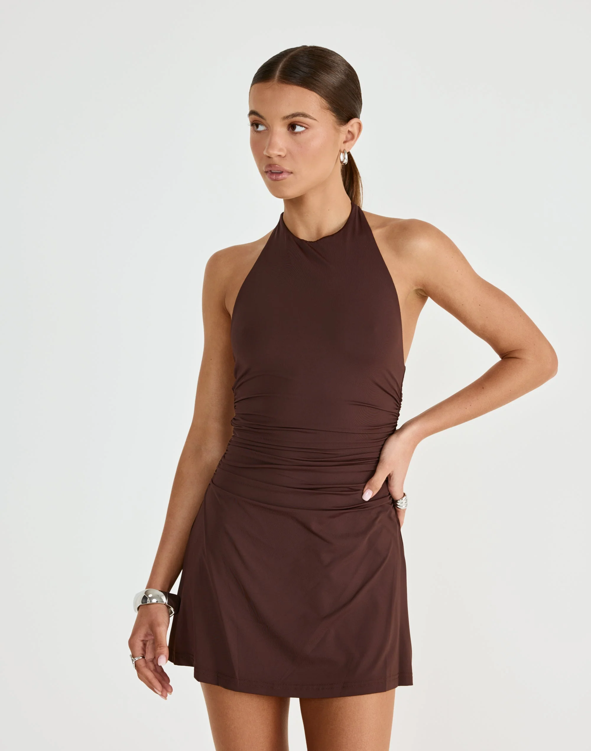 Callista Mini Dress (Chocolate) 6 Callista Mini Dress (Chocolate)