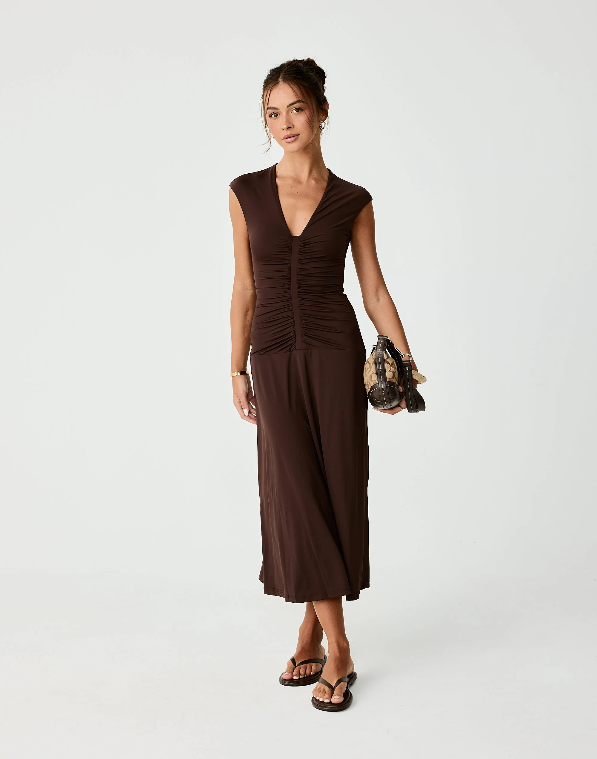 Mila Midi Dress (Chocolate)