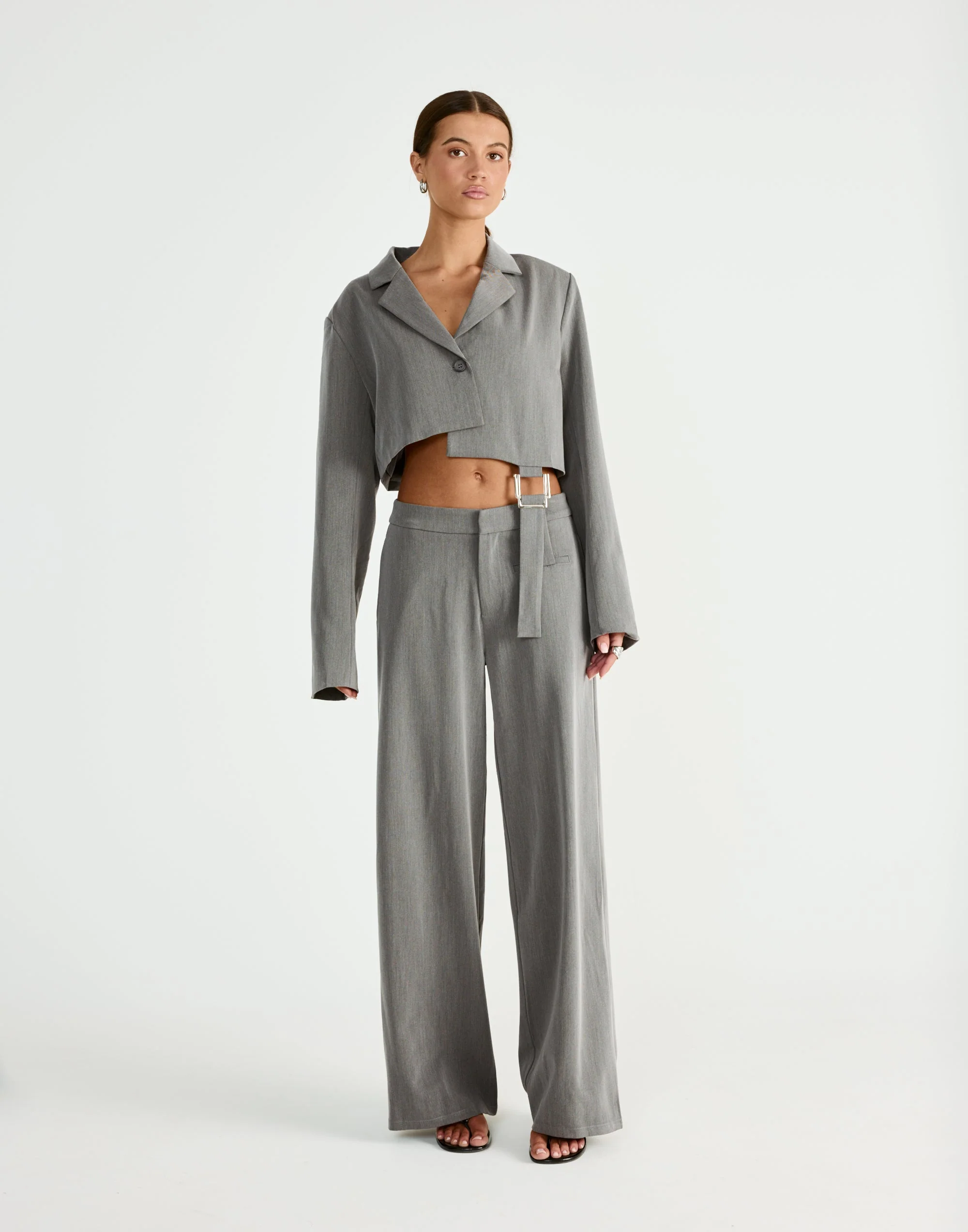 Reed Cropped Blazer (Grey) 5 Reed Cropped Blazer (Grey)