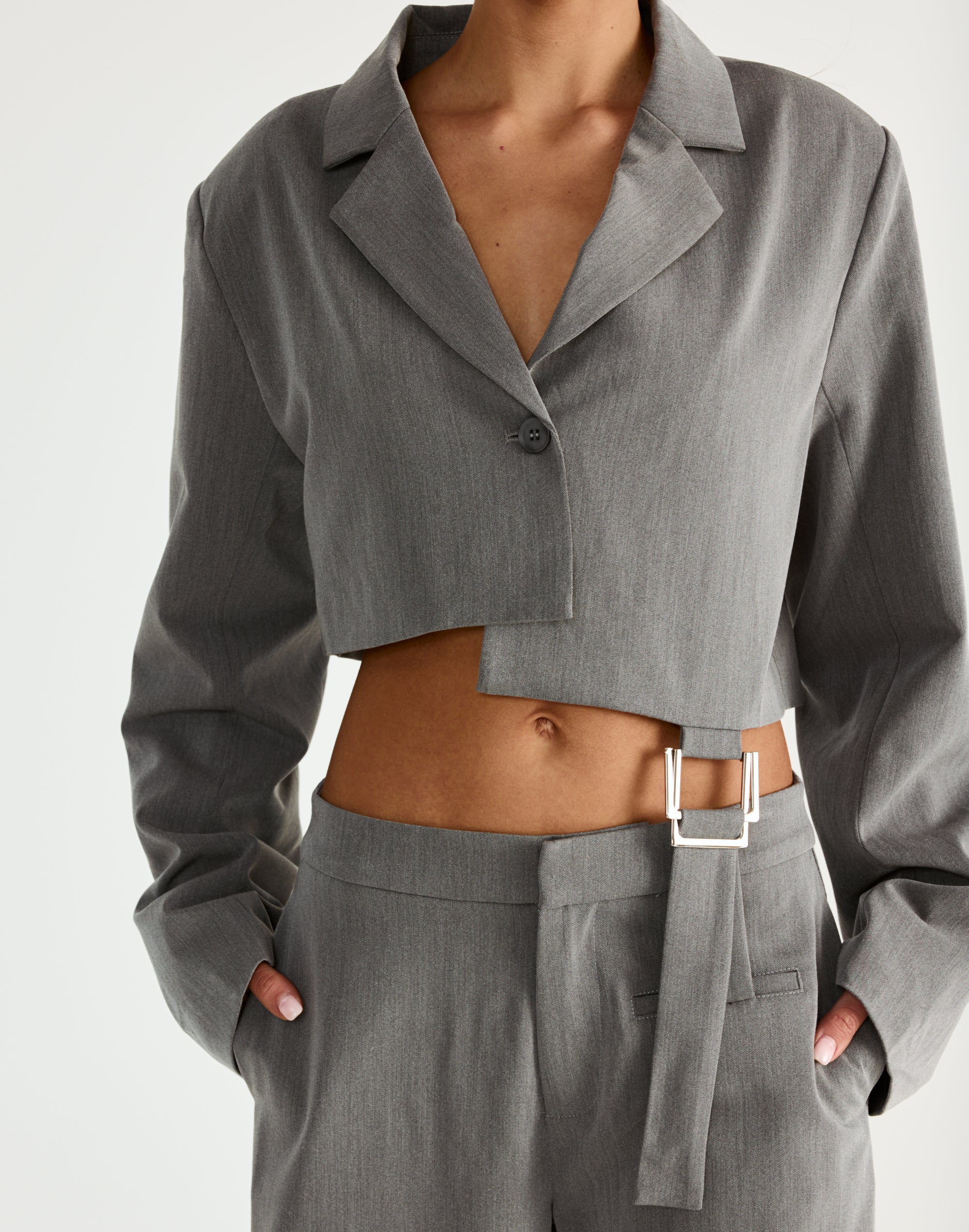 Reed Cropped Blazer (Grey) 8 Reed Cropped Blazer (Grey)