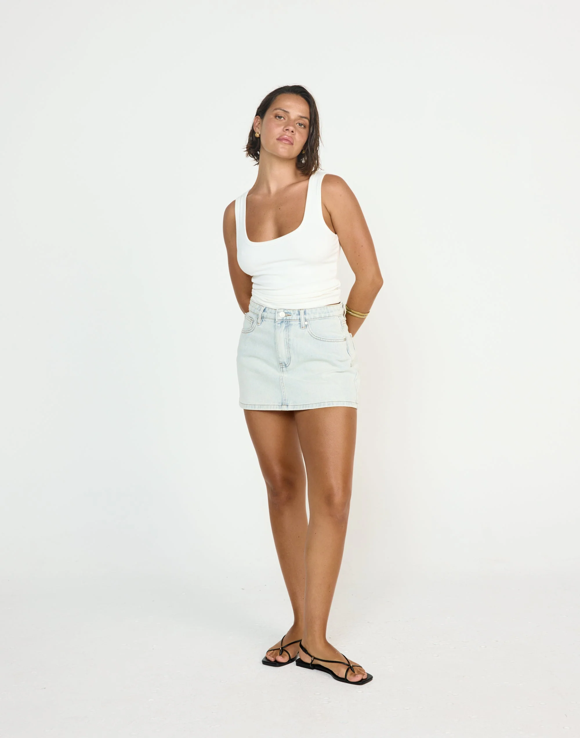 Riri Denim Mini Skirt (Light Blue) 4 Riri Denim Mini Skirt (Light Blue)