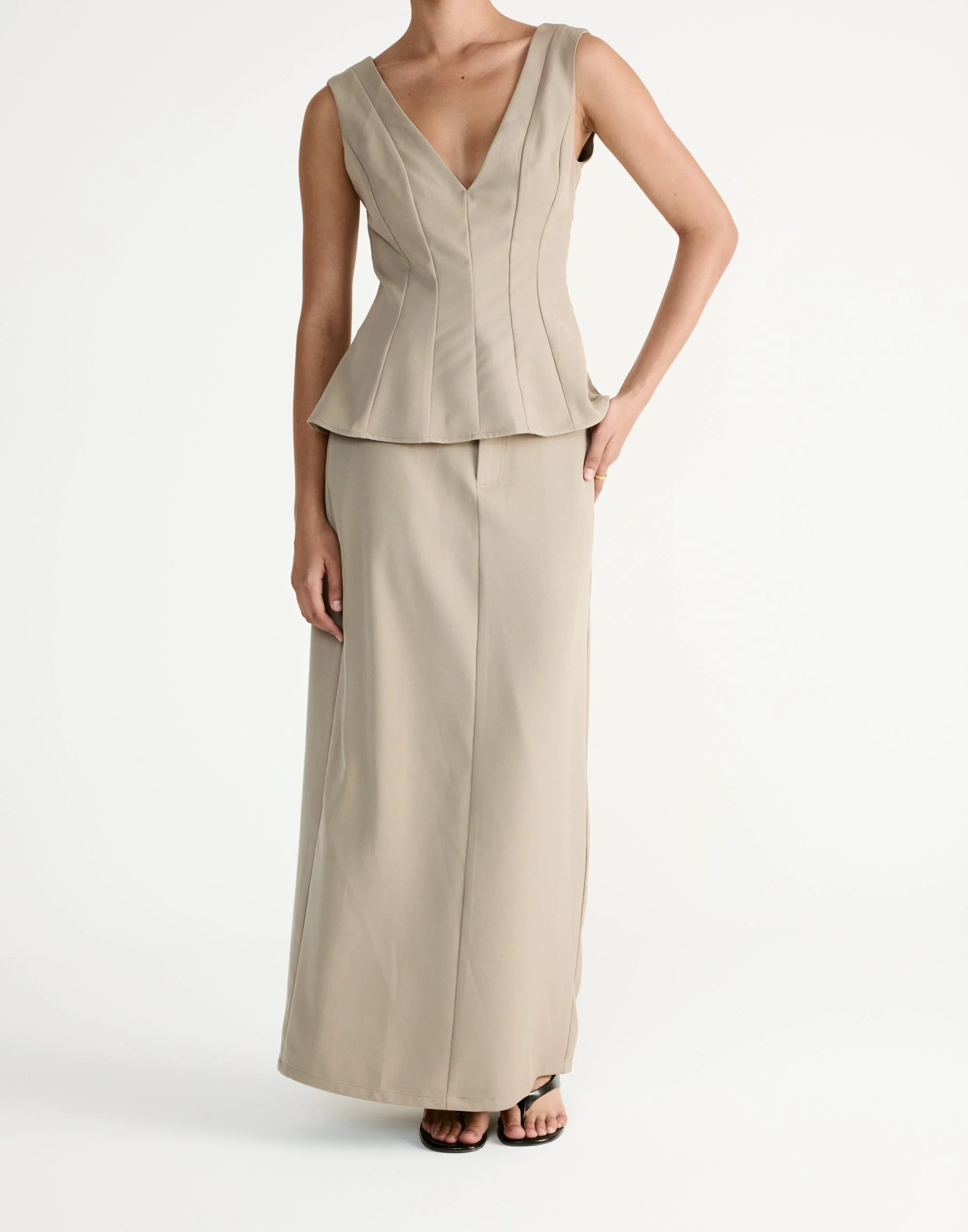 Giana Maxi Skirt (Dusty Sage)