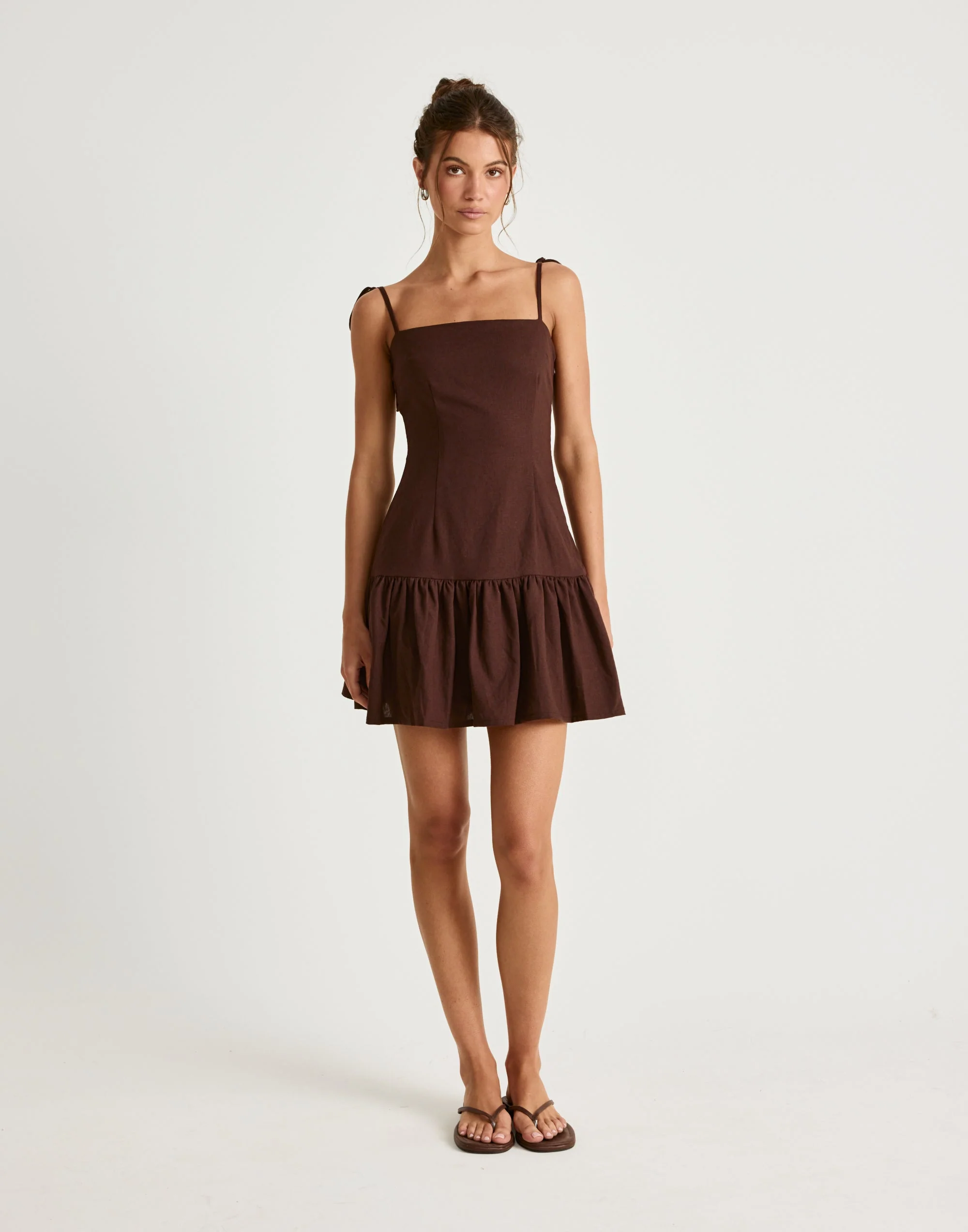 Hazel Mini Dress (Chocolate)
