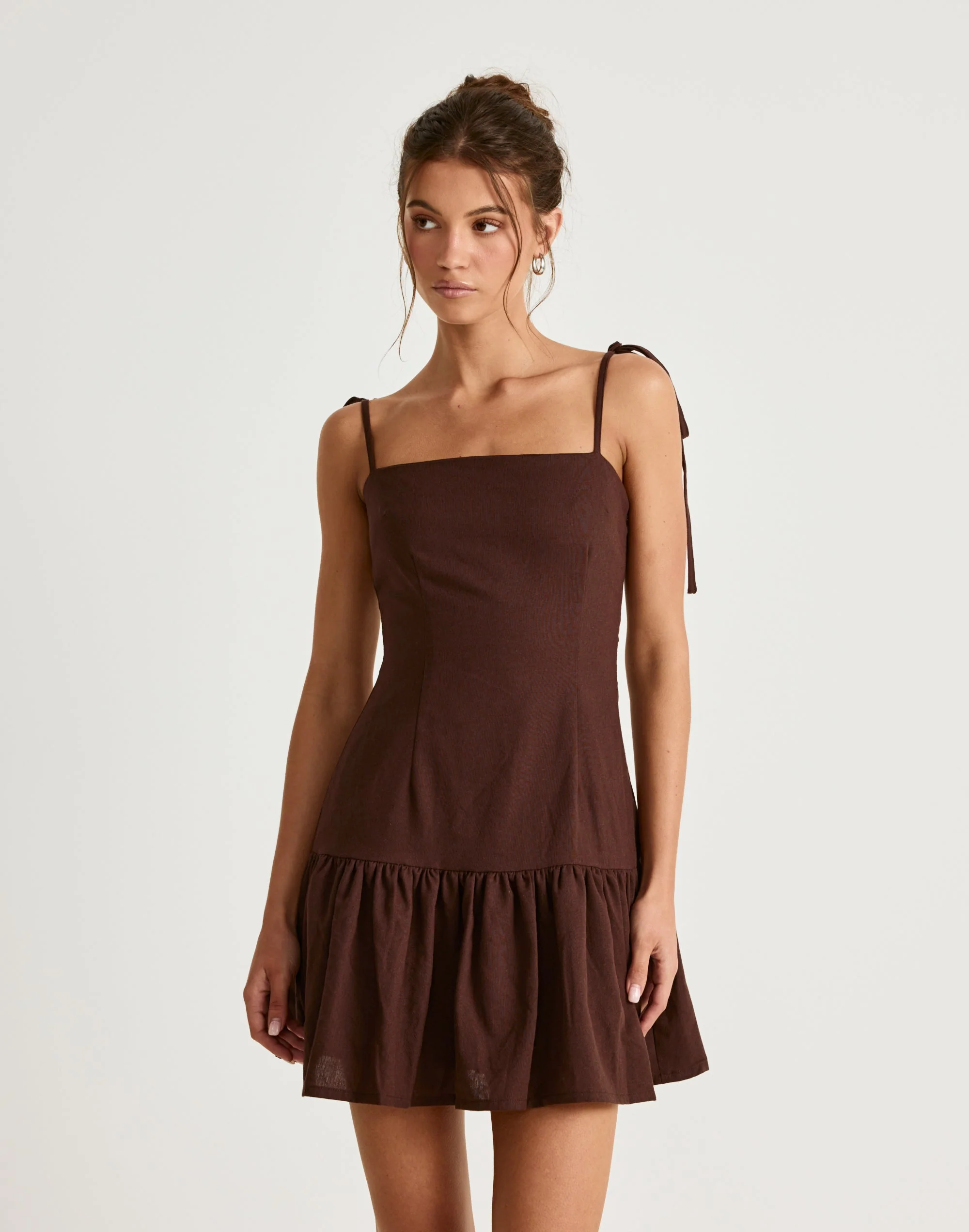 Hazel Mini Dress (Chocolate)