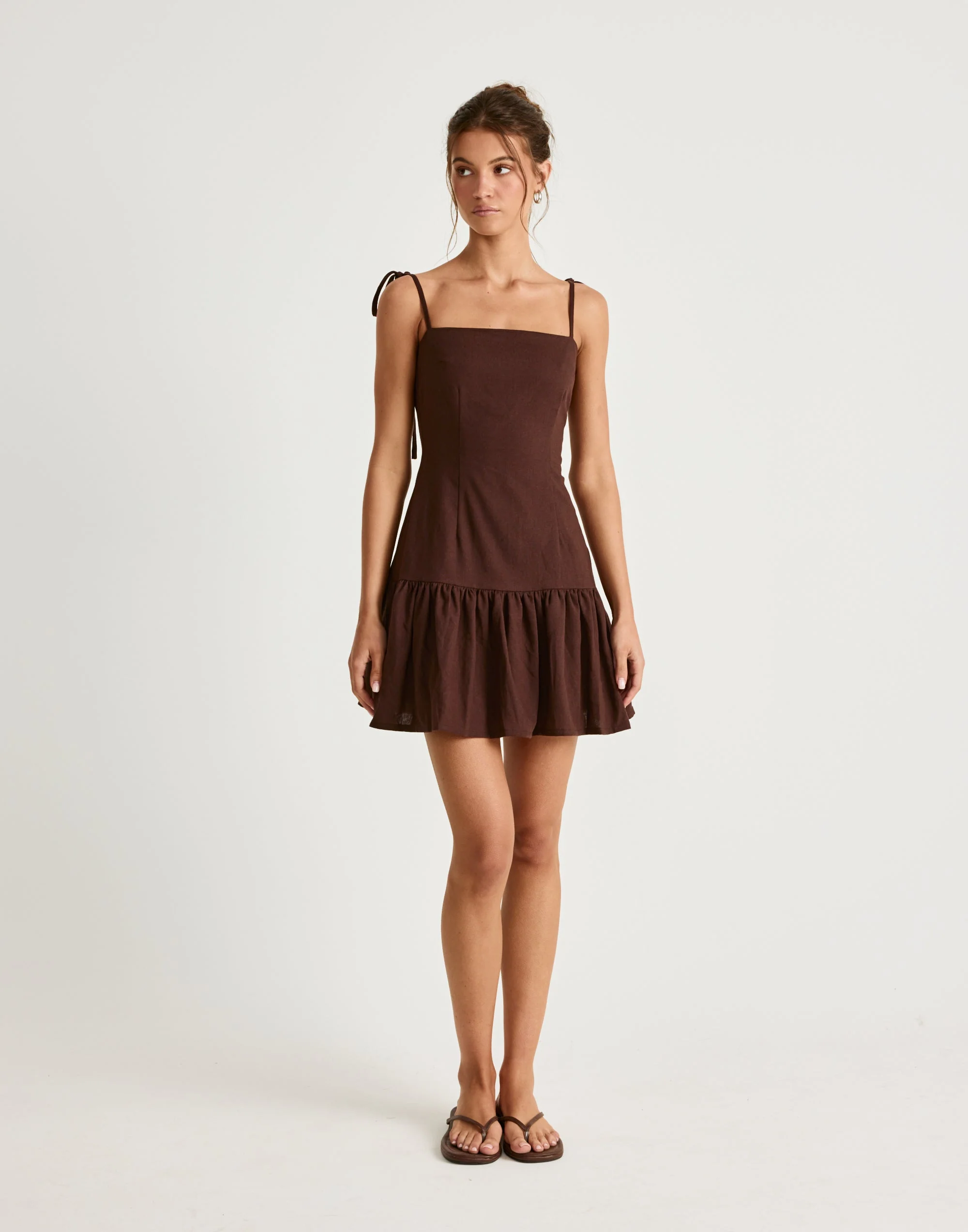 Hazel Mini Dress (Chocolate)
