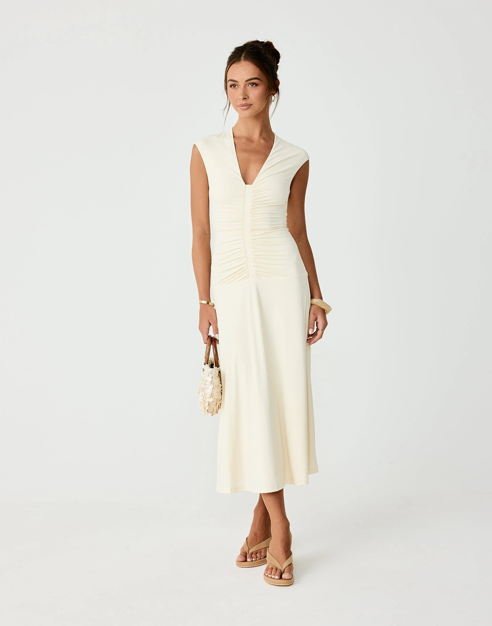 Mila Midi Dress (Cream)