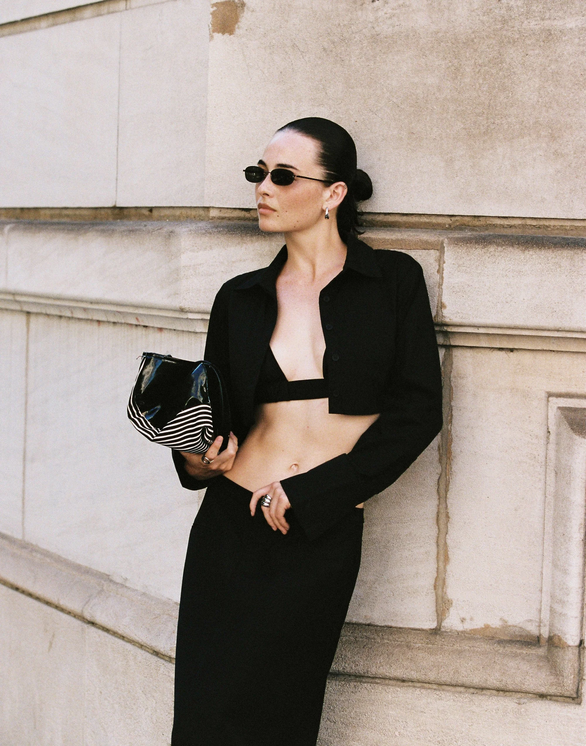 Dallas Crop Shirt (Black)