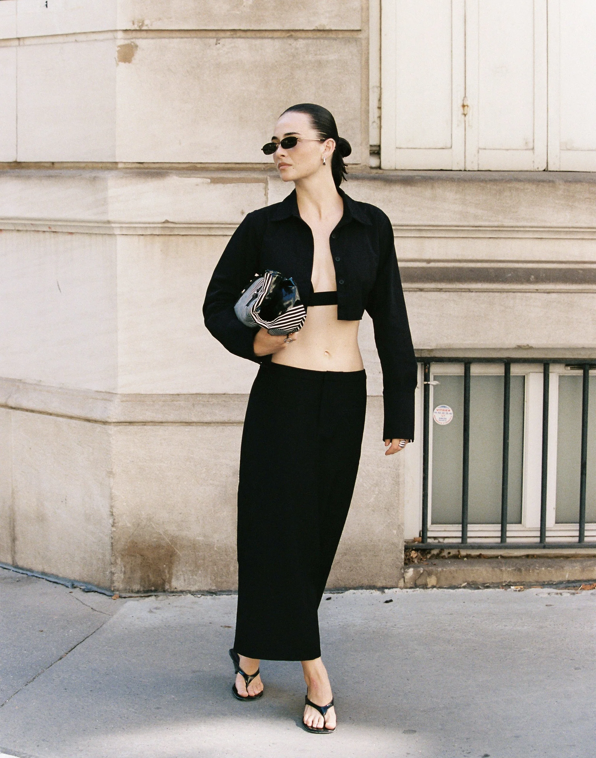 Dallas Crop Shirt (Black)