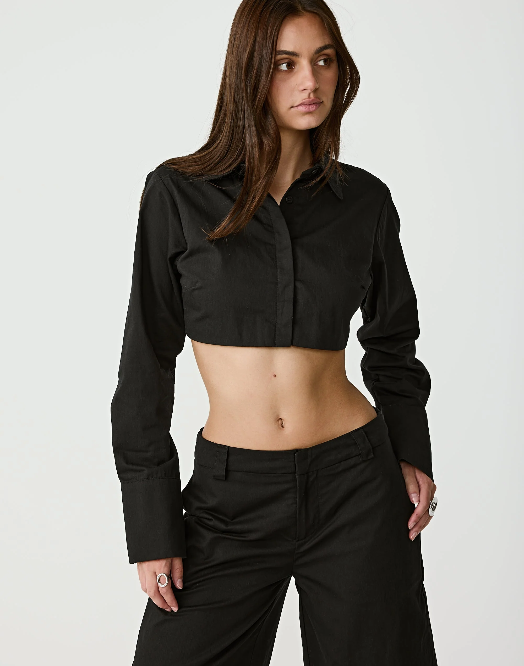 Dallas Crop Shirt (Black)