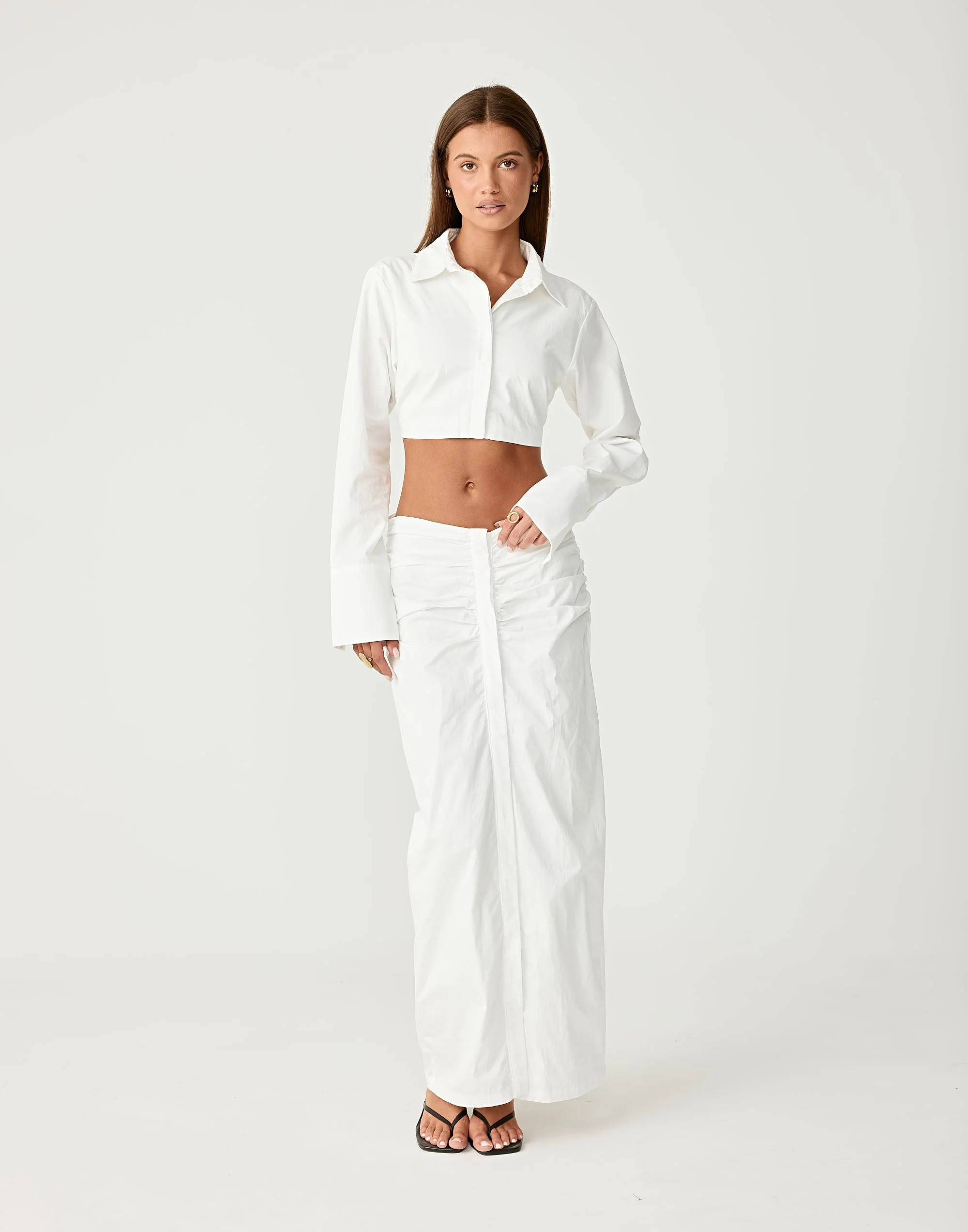 Dallas Crop Shirt (White)