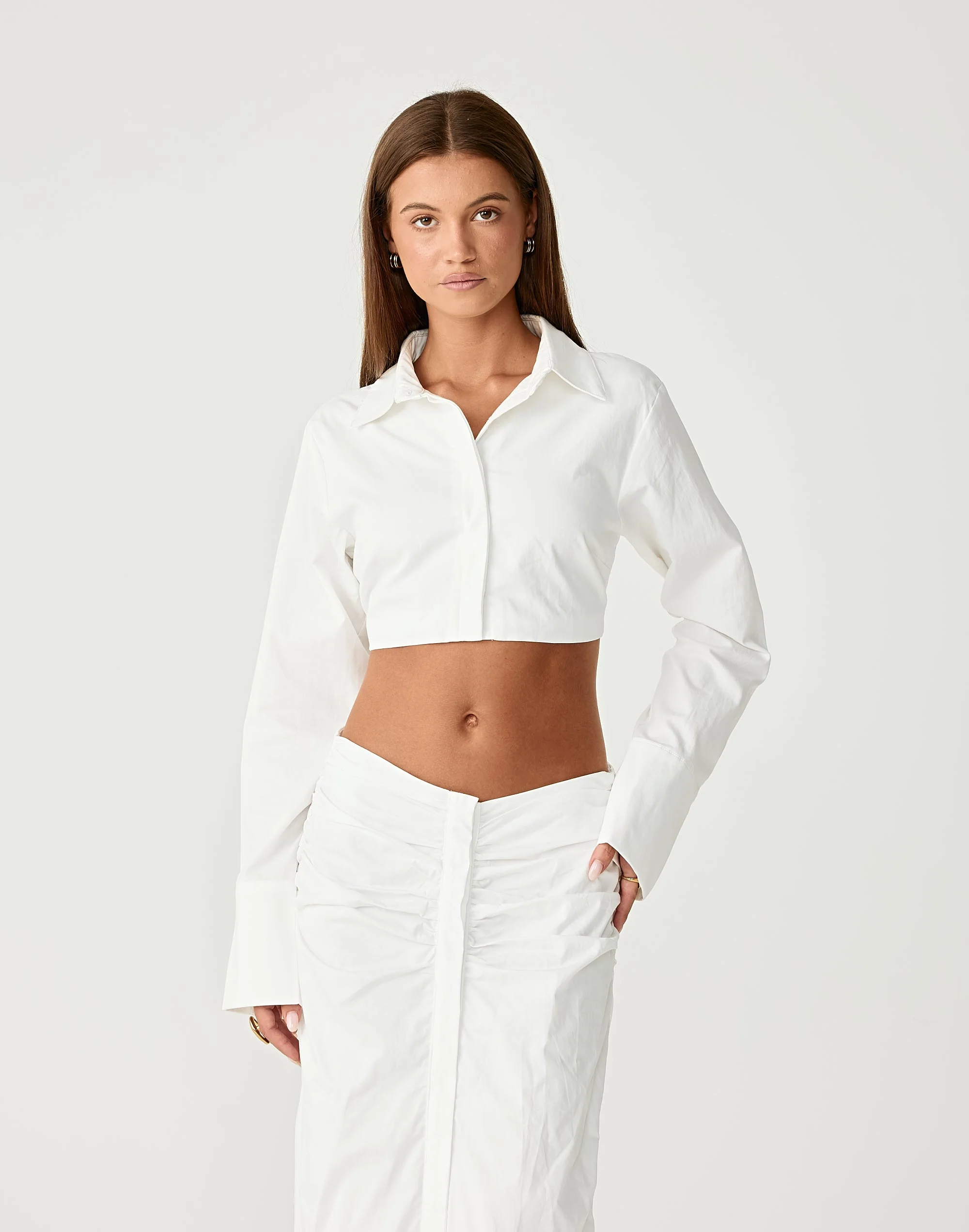 Dallas Crop Shirt (White)