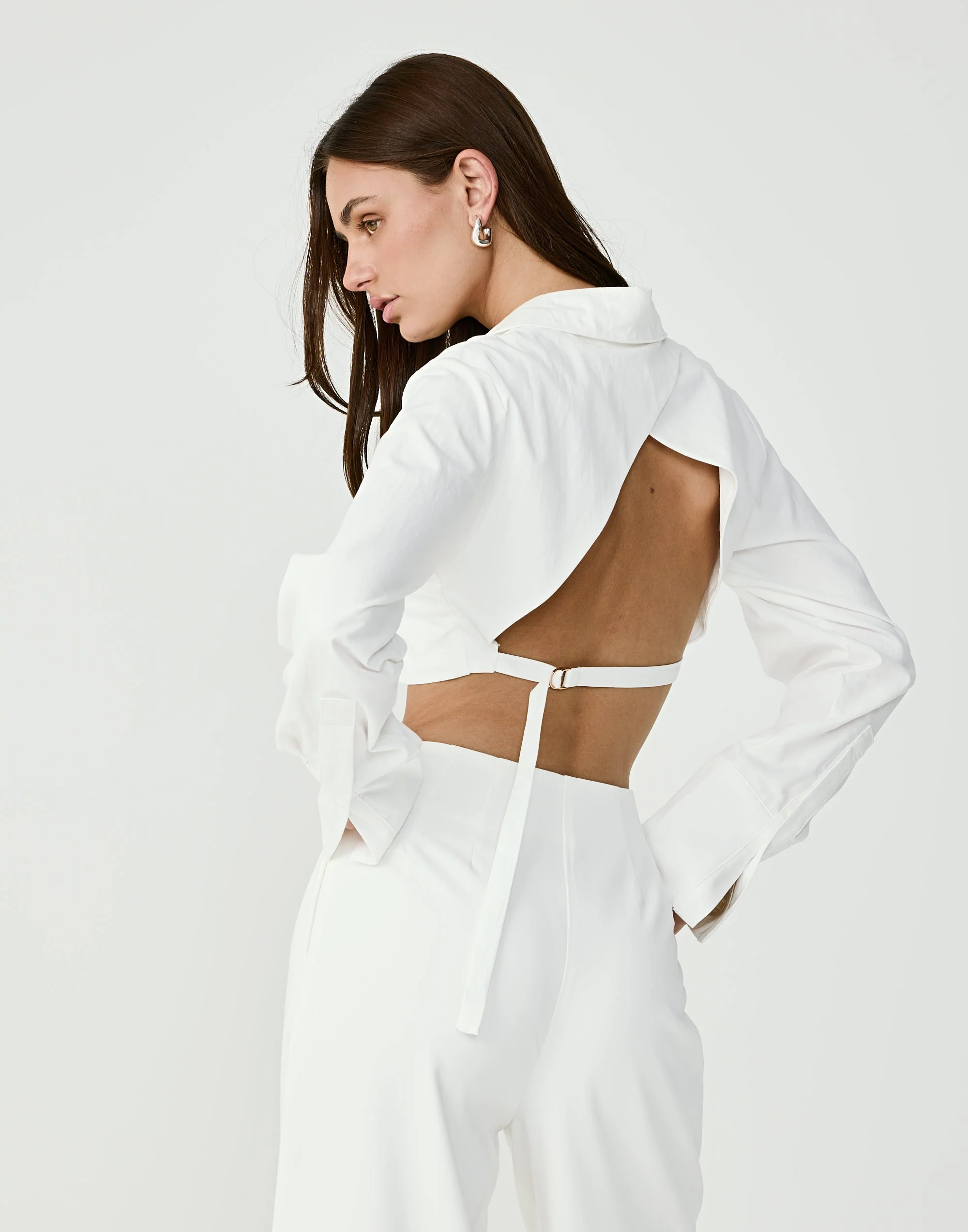 Dallas Crop Shirt (White)