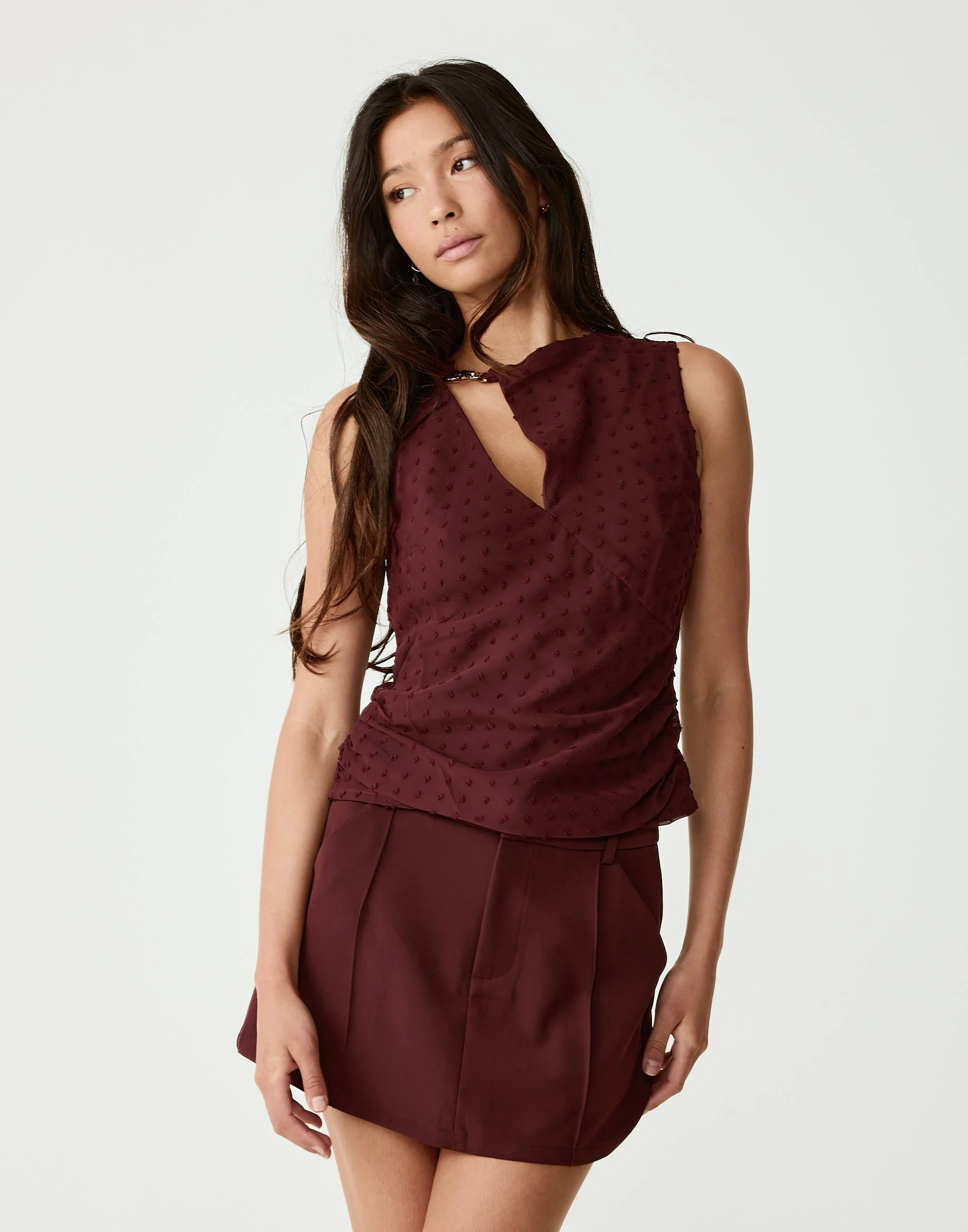 Quinn Mini Skirt (Wine)