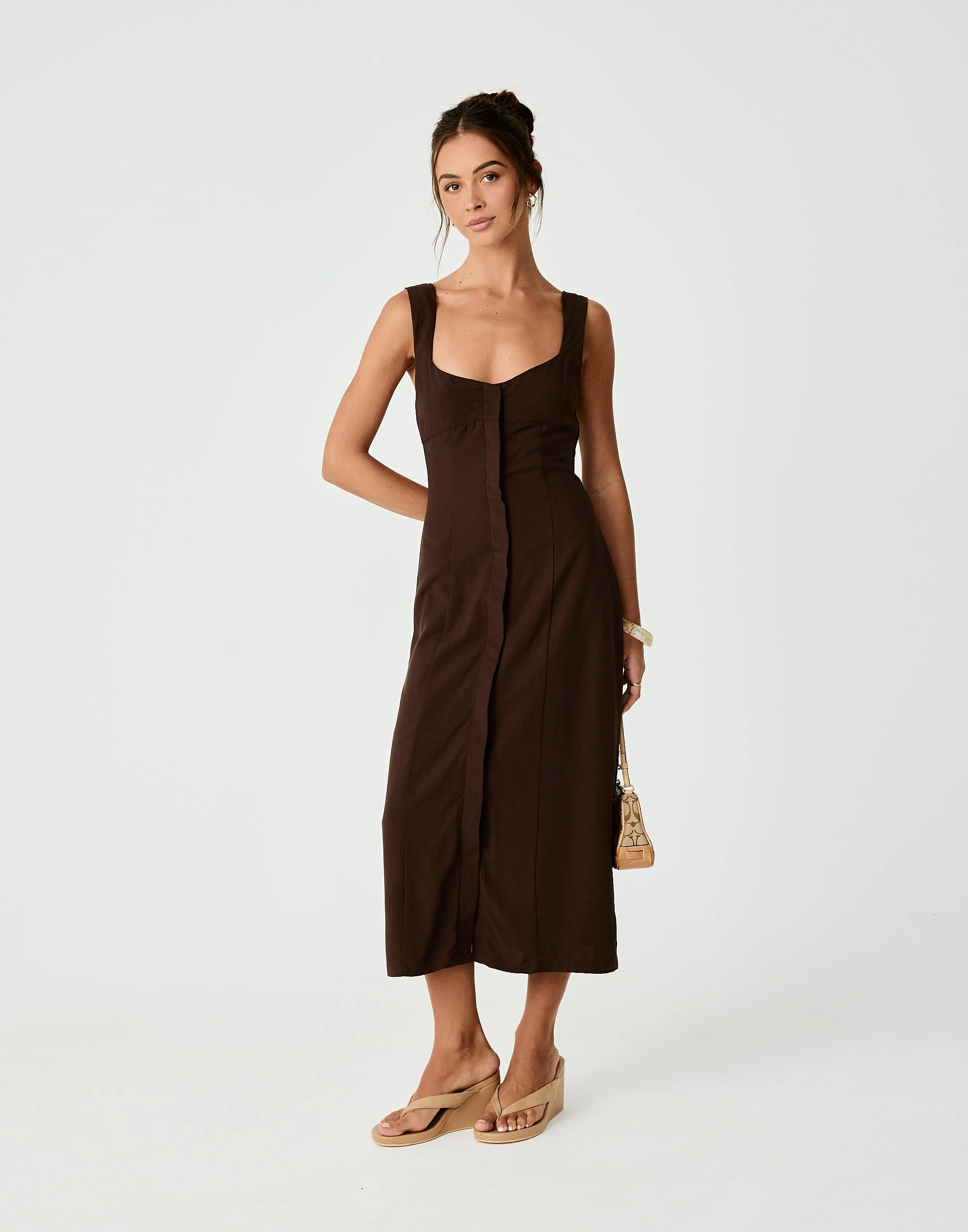 Conway Midi Dress (Chocolate)