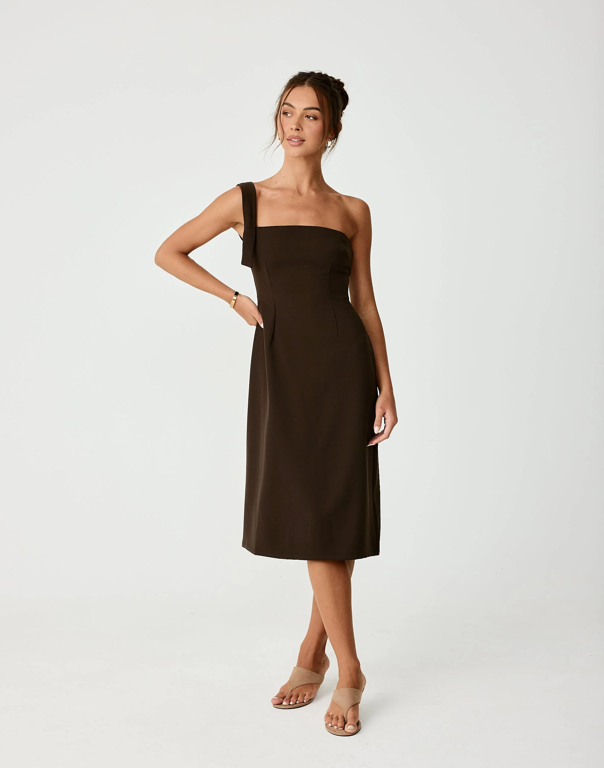 Sebel Midi Dress (Chocolate)