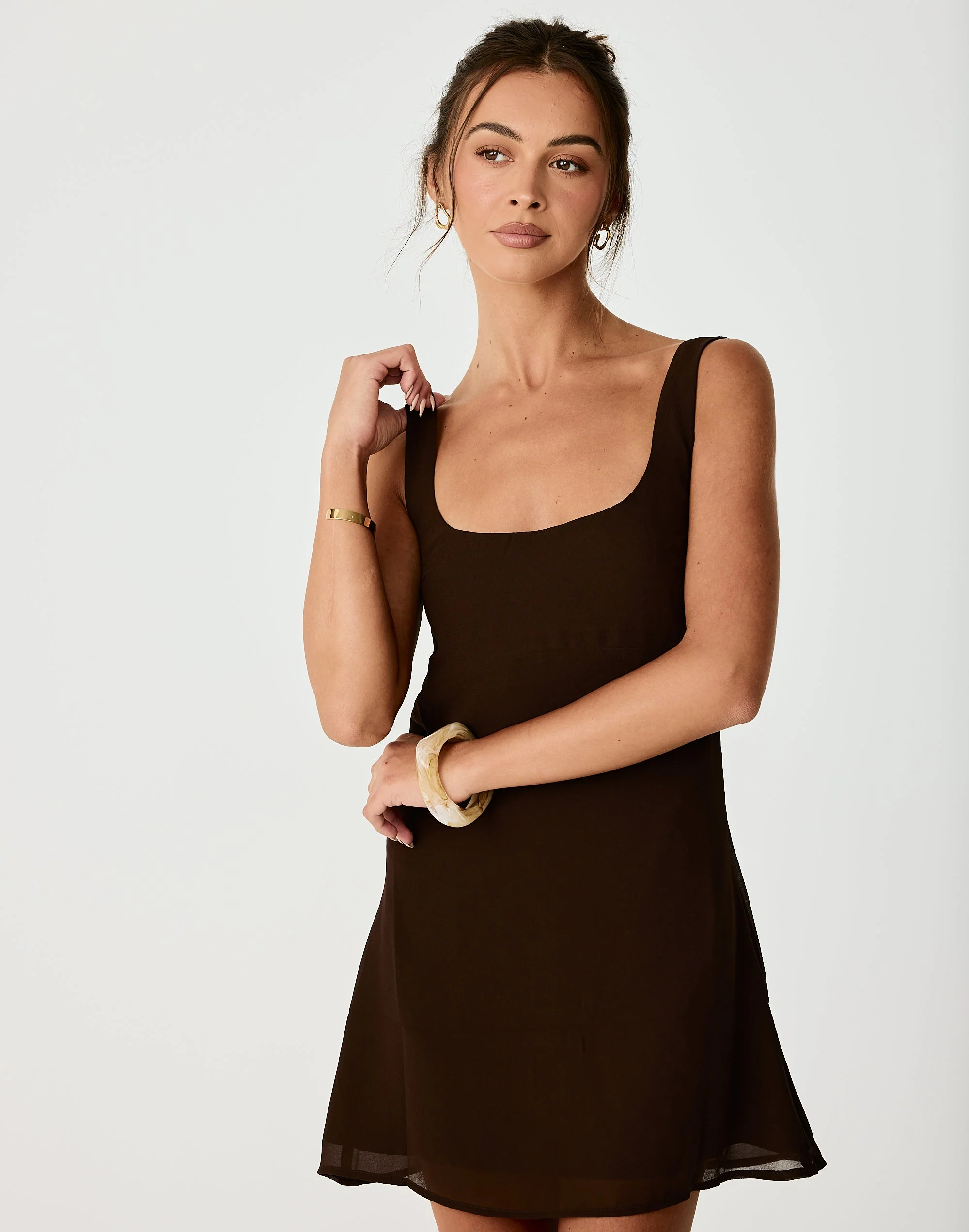 Alison Mini Dress (Chocolate)