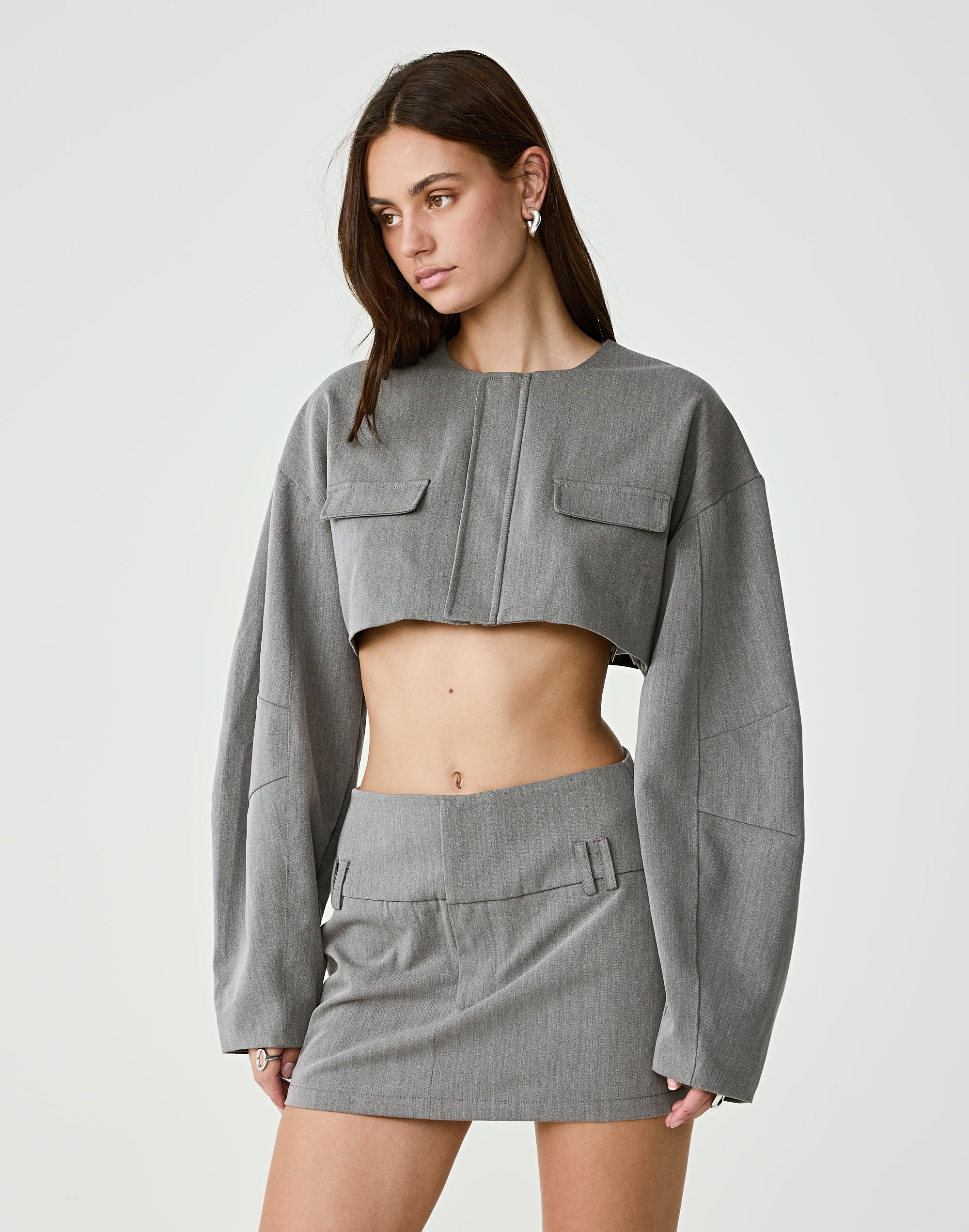 Dillon Mini Skirt (Grey) 2 Dillon Mini Skirt (Grey)